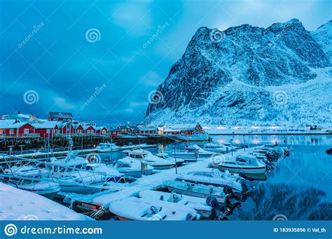 Reine Village On Lofoten Islands Stock Photo Image Of Harbor Nature