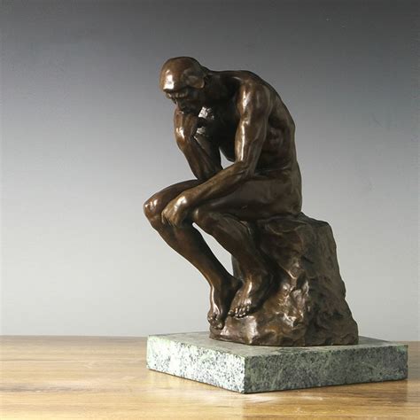 the thinker statue sculpture by rodin bronze replica classical etsy