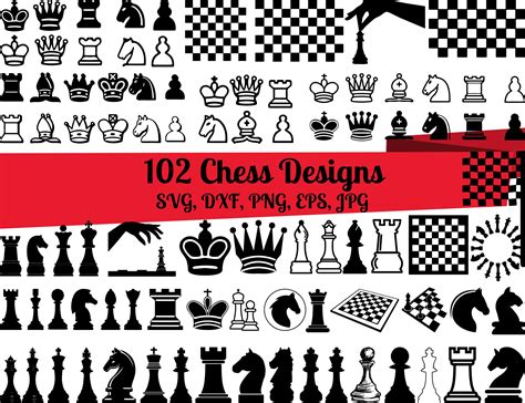 102 Chess SVG Bundle Chess Figures Svg Chess Dxf Chess Png Etsy Sweden