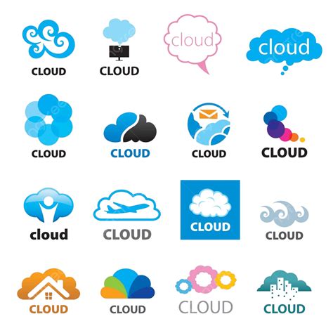 Big Set Of Vector Logos Cloud Service Cloud Illustration Vector