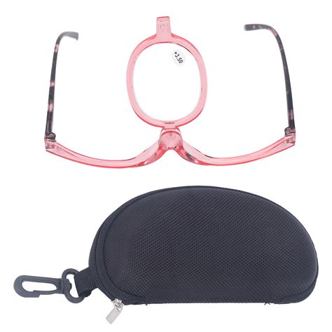 magnifying makeup glasses flip down scratch resistant lens folding cosmetic reading glasses for