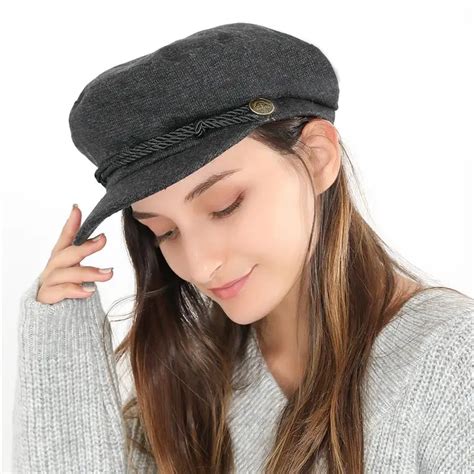 Vbiger Women Flat Top Hat Chic Beret Cap Foldable Newsboy Hat Classic