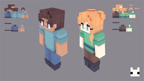Steve And Alex In My Style Rminecraft