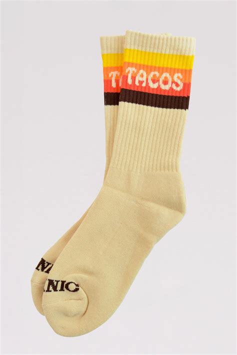 Tacos Striped Crew Socks Unisex Taco Socks Funny Socks Cool Etsy In
