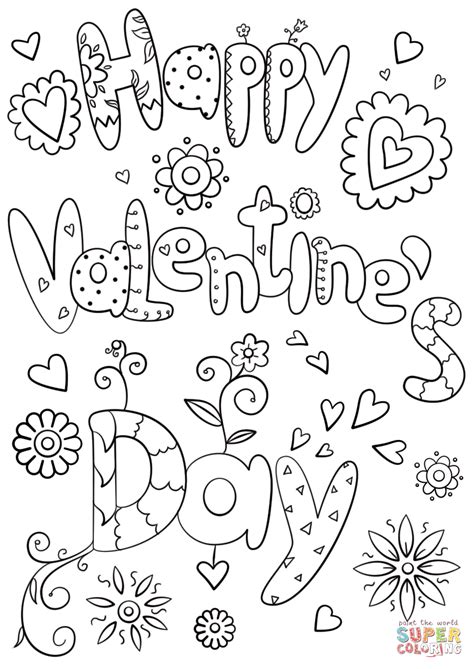 Free february coloring page printable. Happy Valentine's Day coloring page from Valentine's Day ...