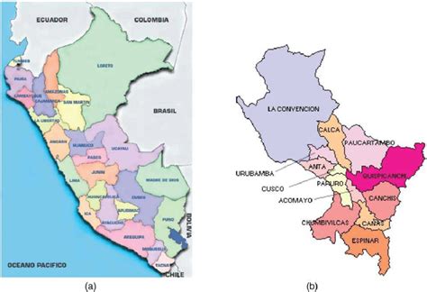 Political Division Of Peru And Cusco Region A Regions Of Peru