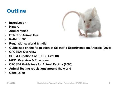 Ethical Issues In Animal Experimentation With Emphasis On Cpcsea Gui