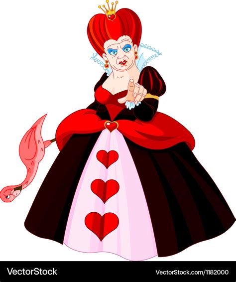Angry Queen Of Hearts Royalty Free Vector Image