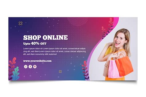 Free Vector Online Shopping Banner Template