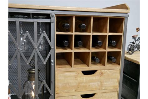 Brooke Industrial Medium Wine Cabinet - Copperwood Home | Wine cabinets, Wine bar cabinet, Cabinet