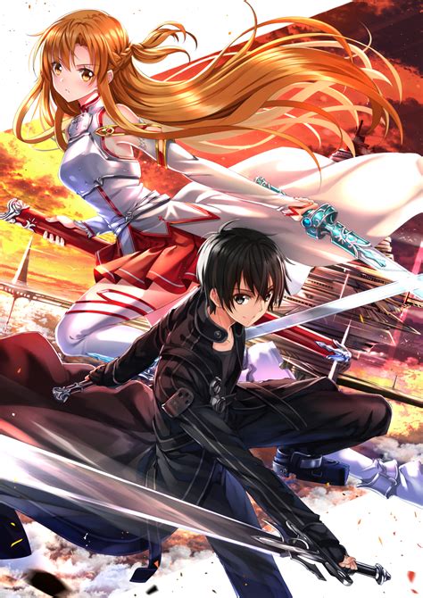 Yuuki Asuna And Kirigaya Kazuto Kirito Sword Art Online Anime Fanart [by Swordsouls] Sword