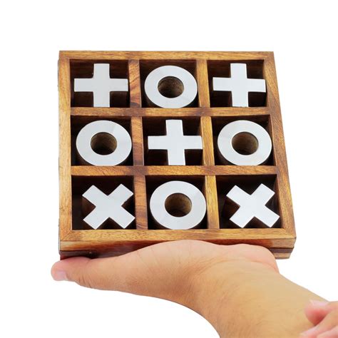 Rustic Wooden Handcrafted Tic Tac Toe Board Game For Kids And Etsy