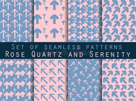 Set Of Seamless Patterns With Arrows Rose Quartz And Serenity Violet