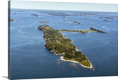 Cliff Island Portland Maine Usa Aerial Photograph Wall Art Canvas