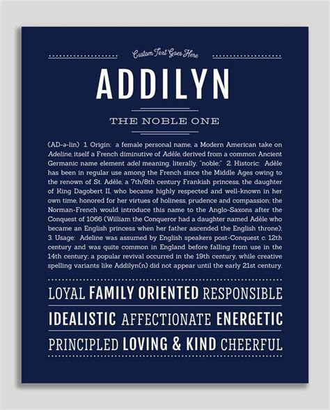 Addilyn Classic Name Print Classic Names Personalized Art Print