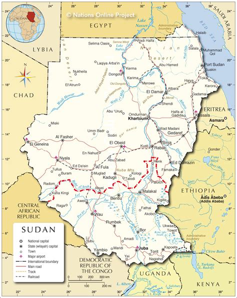 Political Map Of Sudan Nations Online Project