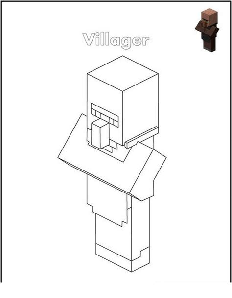 Ausmalbild Dorfbewohner Minecraft Ausmalbilder Kostenlos Zum Ausdrucken