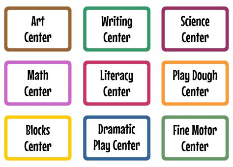 Classroom Center Labels Free Printable Templates Printable Download