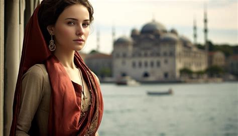 Premium Ai Image Turkish Woman Full Shot With The Majestic Topkapi