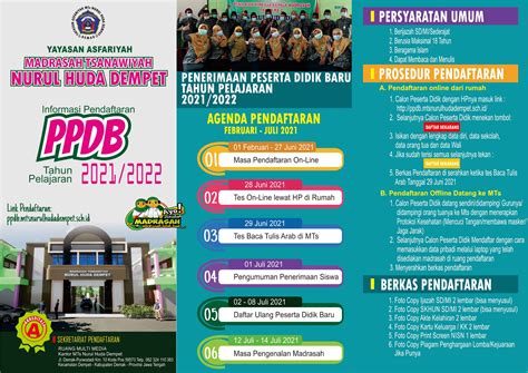 Nurul Huda Dempet Brosur Ppdb Tp 20212022