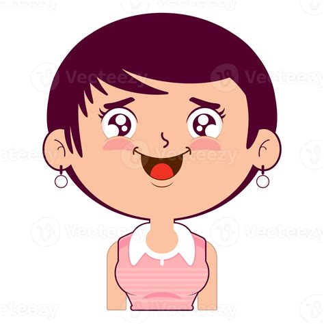 Girl Happy Face Cartoon Cute 23435334 Png