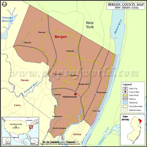 Bergen County Map New Jersey