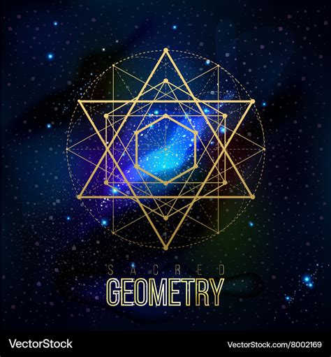 Sacred Geometry Forms On Space Background Vector Image