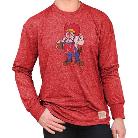 Nebraska Cornhuskers Retro Long Sleeve Tshirt Scarlet Neb005r4a