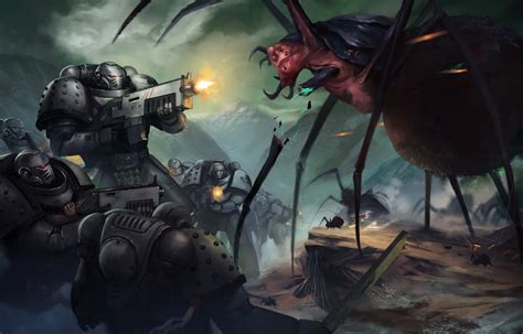Warhammer 40k Artwork — Luna Wolves By Sergio Roman