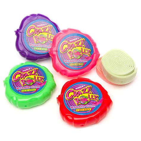 Crazy Rollz Bubble Gum Rolls 24 Piece Box Candy Warehouse