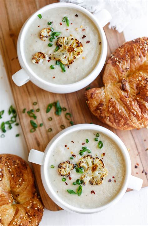 Creamy Roasted Cauliflower Soup Peas And Crayons