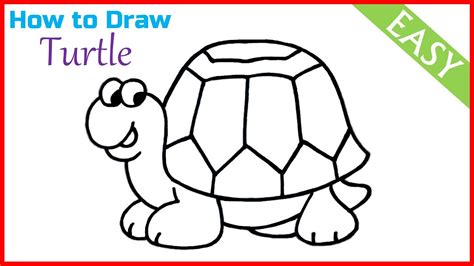 How To Draw A Turtle Easy Step By Step Cute Turtle Drawing Simple