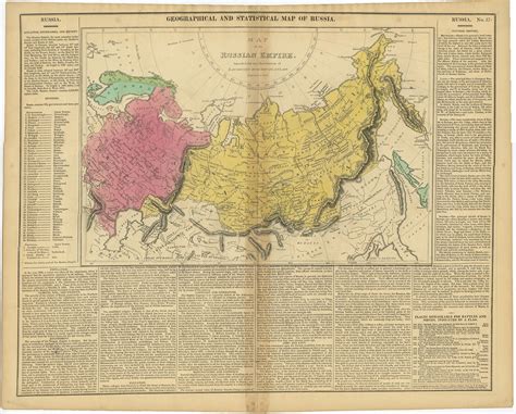Vintage Map Of The Russian Empire Old Russia Print Russia Wall Map