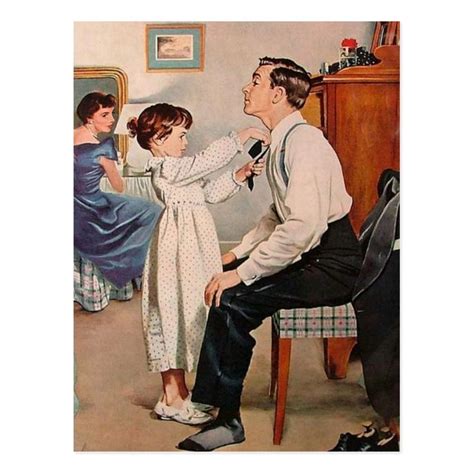 Vintage Tying Daddys Tie Postcard Zazzle Com In 2021 Saturday