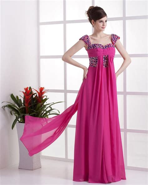 Fuchsia Prom Dresses 2022prom Dresses With Cap Sleeves