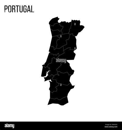 Portugal Political Map Of Administrative Divisions Districts Blank