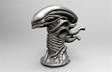 Stl File Original Alien Xenomorph Bust 👽・3d Print Model To Download・cults