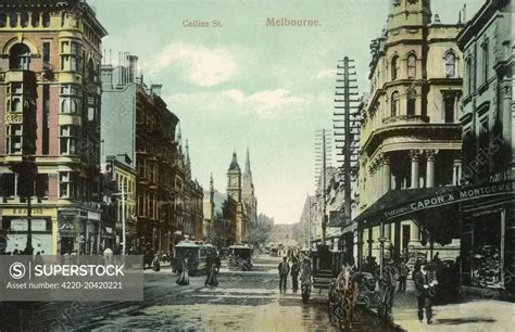 Collins Street Melbourne Australia Date C 1890s Superstock