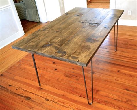 The Lee Pine Wood Dining Room Table With Hairpin Legs