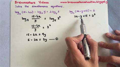 Logarithms Simultaneous Logarithmic Equations Youtube