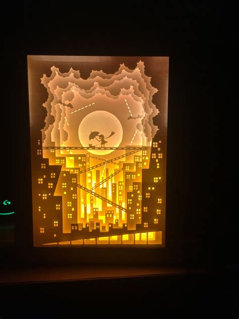 3D Paper Cut Light Box Template Digital SVG Files Kid and Cat - Etsy