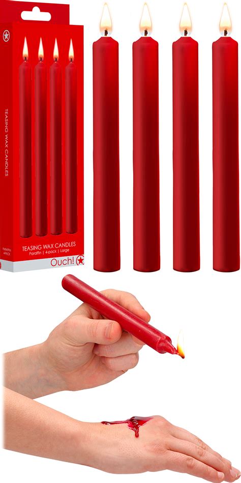 ouch teasing wax candles pack of 4 red candles for bdsm games