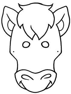 Brown cow printable costume face mask printable nativity mask | etsy. Horse mask printable coloring page for kids | Kids Crafts ...