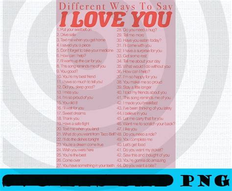 Different Ways To Say I Love You Poster Valentine PNG Love You Sayings I Love You