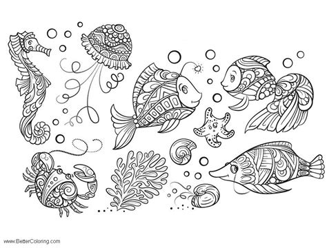 Under The Sea Coloring Pages for Adults - Free Printable Coloring Pages