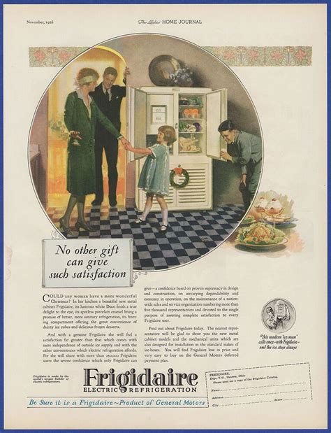 Vintage 1926 Frigidaire Refrigerator Appliance Kitchen Art Decor Print