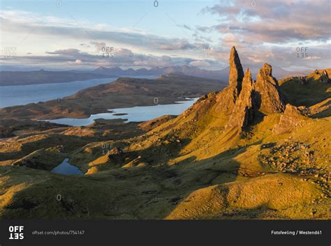 Uk Scotland Inner Hebrides Isle Of Skye Trotternish Morning Mood