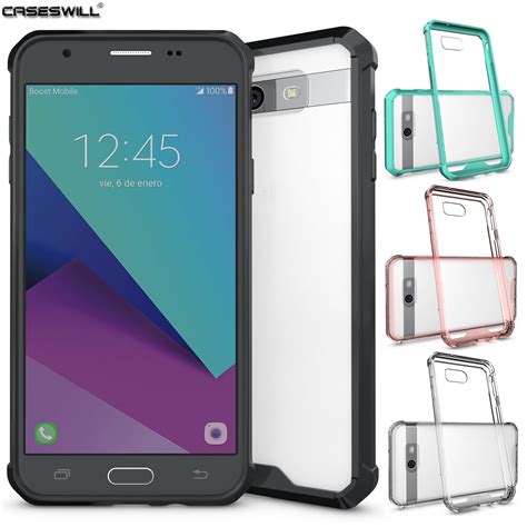 New Samsung Galaxy J7 Perx Case Tpu Bumper Hard Backplate Hybrid Phone