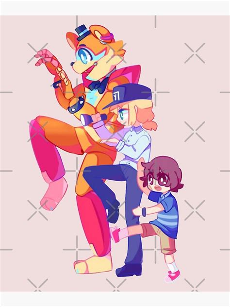 Fnaf Freddy Vanessa And Gregory Art Print By Vinike Redbubble