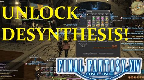 Head on over to my ffxiv guide list for updates on guide changes and a full list of oh, and about shard usage. FFXIV Desynthesis UNLOCK Guide! - (Beginners Crafting) Final Fantasy XIV - YouTube